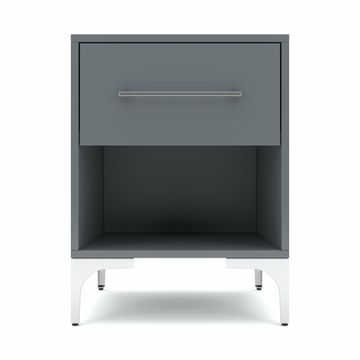 BAM! High Gloss One Drawer Bedside Table - Storm Grey