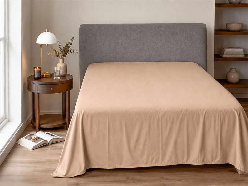 Everyday Collection Flat Sheet - 90GSM - Hazelnut - Super King (1pc)