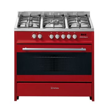 Meireles Freestanding Gas Electric Red Stove E915R