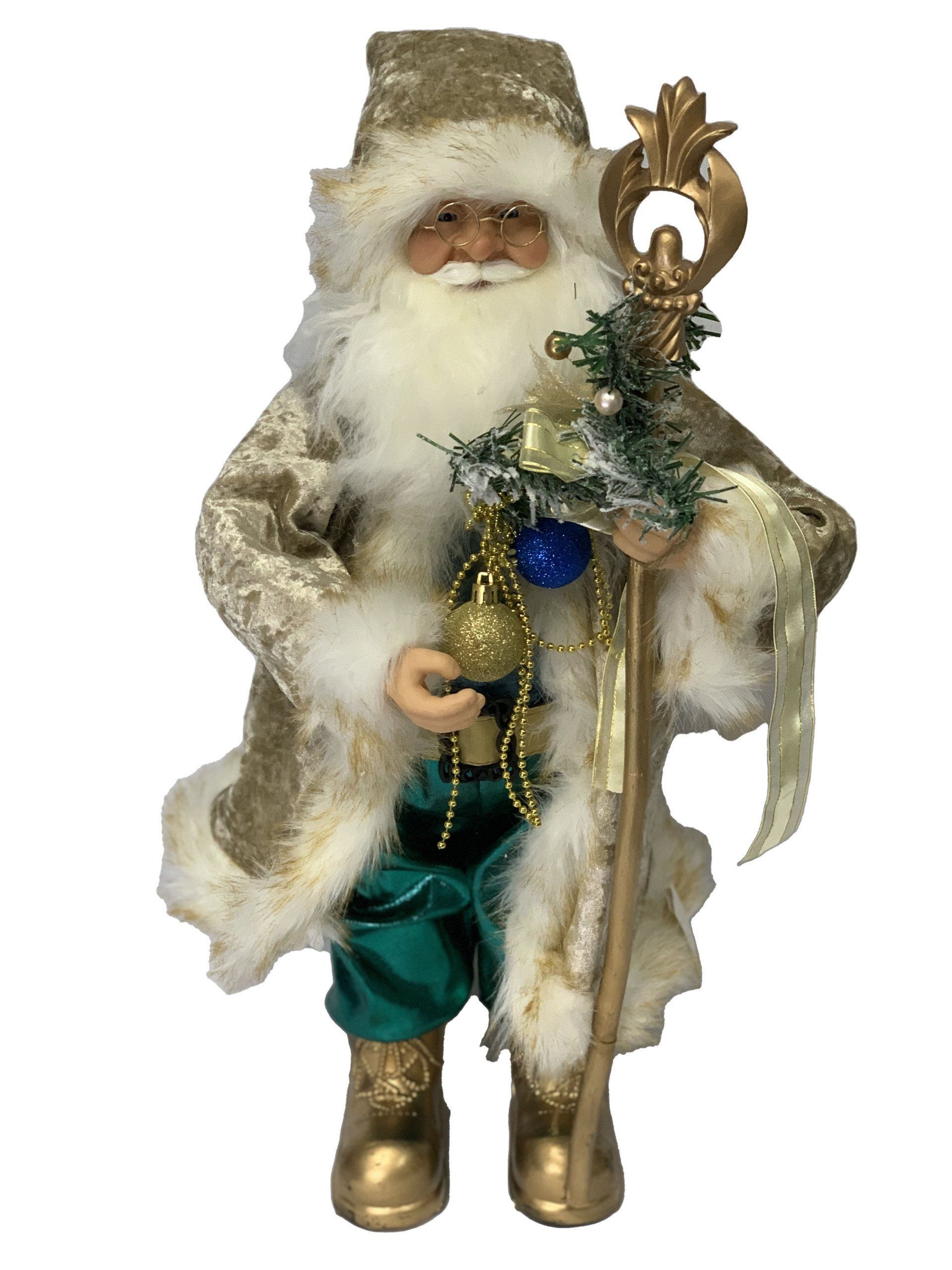Gold/White/Blue Santa 61Cm