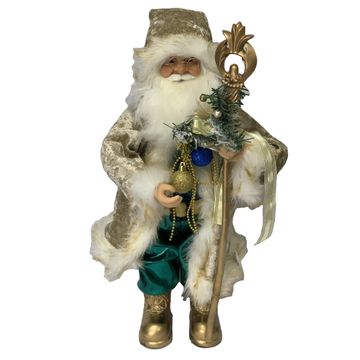 Gold/White/Blue Santa 61Cm