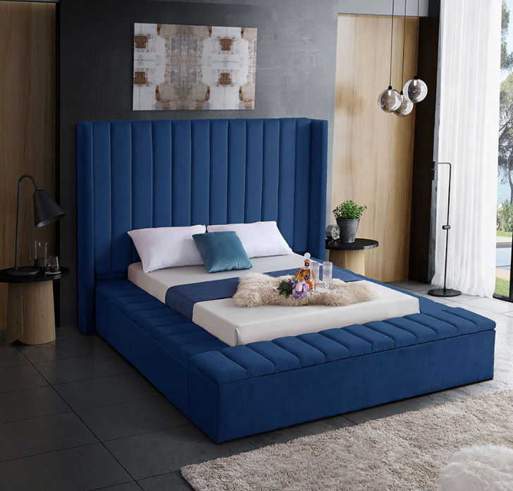 Whimsy Sleigh Bed Queen -Blue