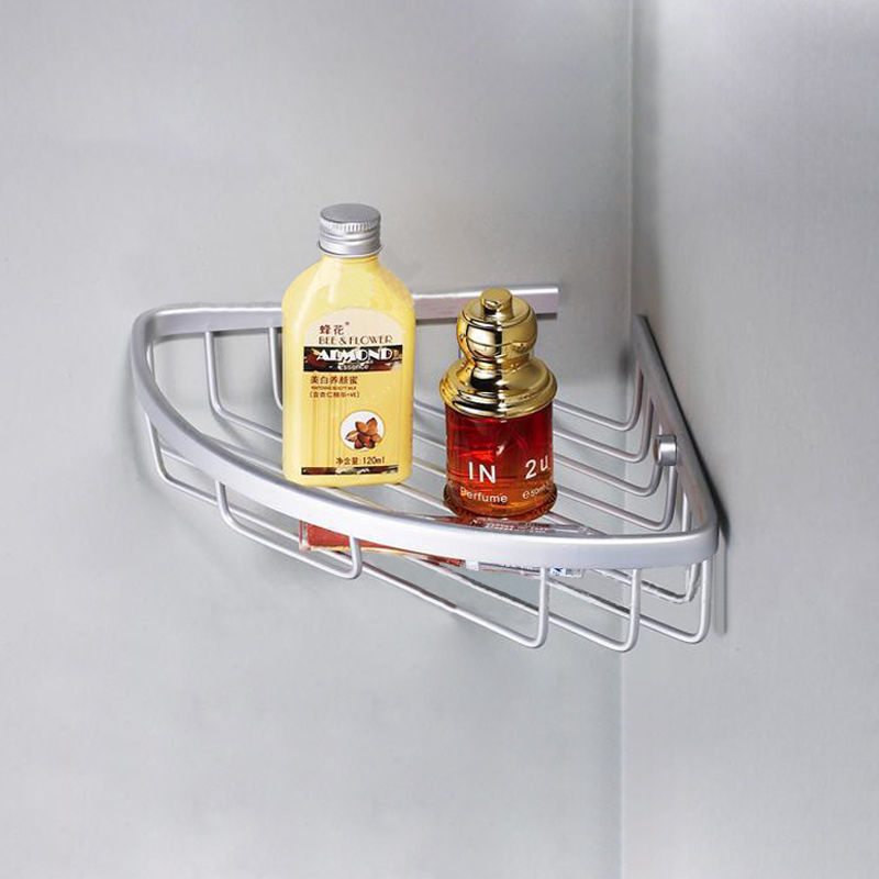 Aluminum Triangle Wire line Bathroom Corner Basket_601