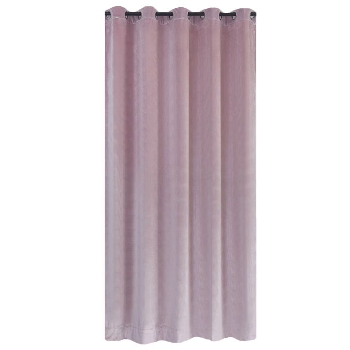 Matoc Readymade Curtain -Velvet -Light Pink -Eyelet -Lined -285cm W x 253cm H