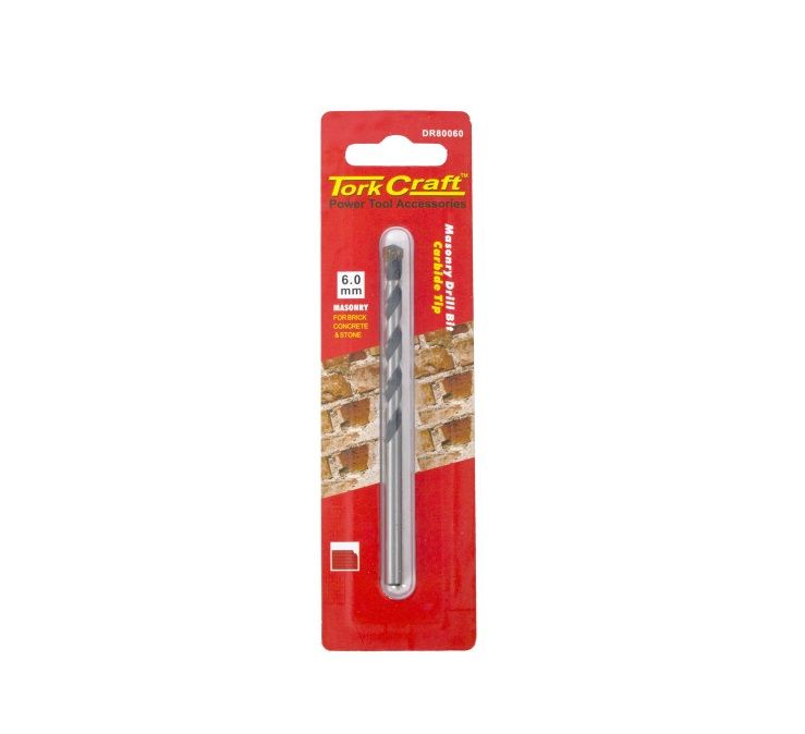 Tork Craft - Drill Bit - Masonry/Concrete - 6mm - 1/Card - 8 Pack