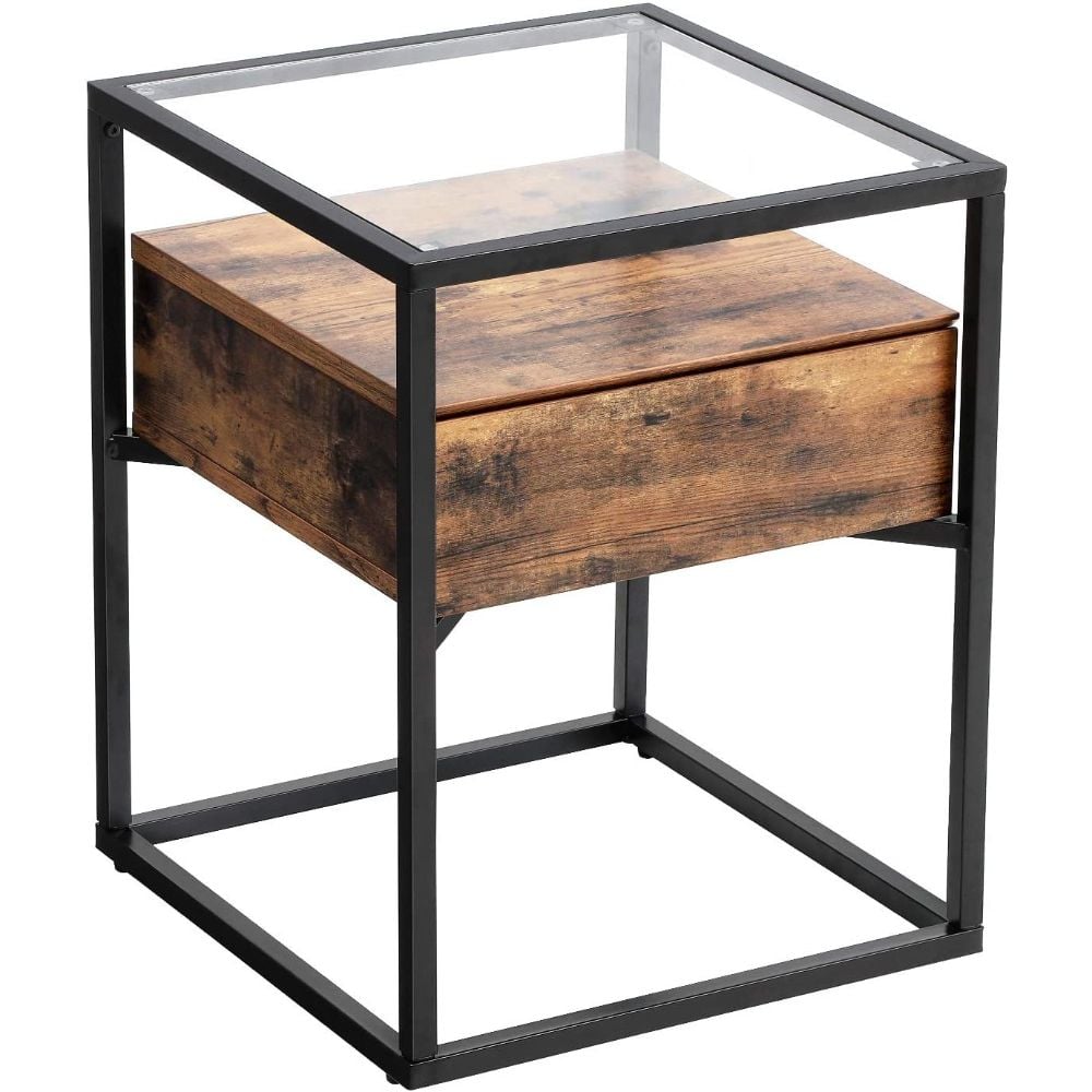 Bragg Athens Rustic Bedside Table, Brown
