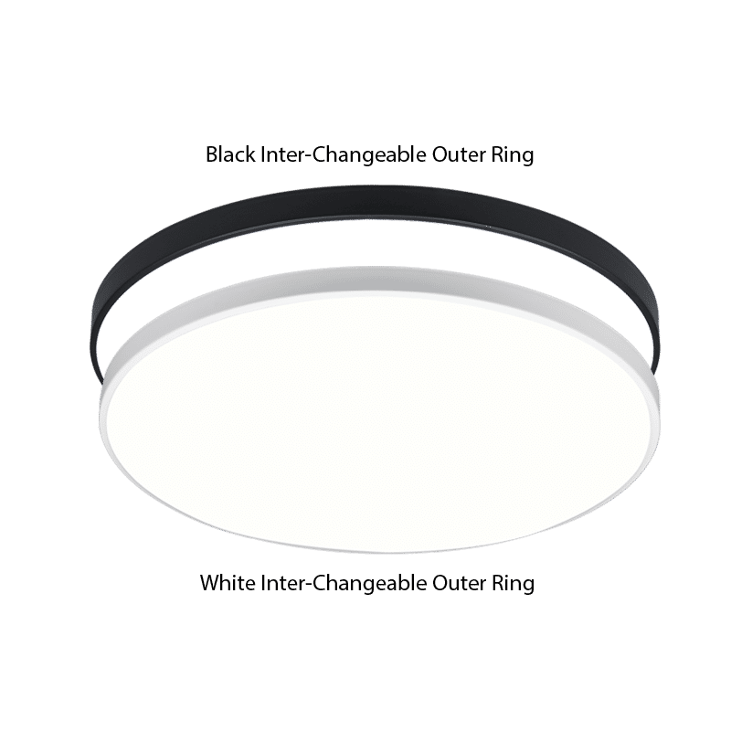 LED Polycarbonate Ceiling Light with Two Inter-Changeable Outer