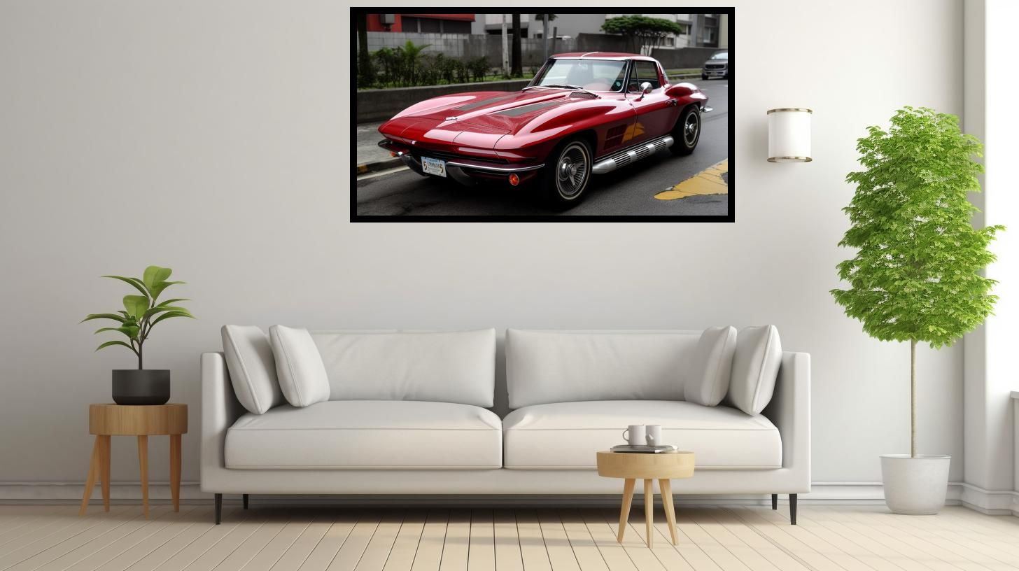 Canvas Wall Art - Chevrolet Corvette Vintage Car - B1567 [120 x 80 cm]