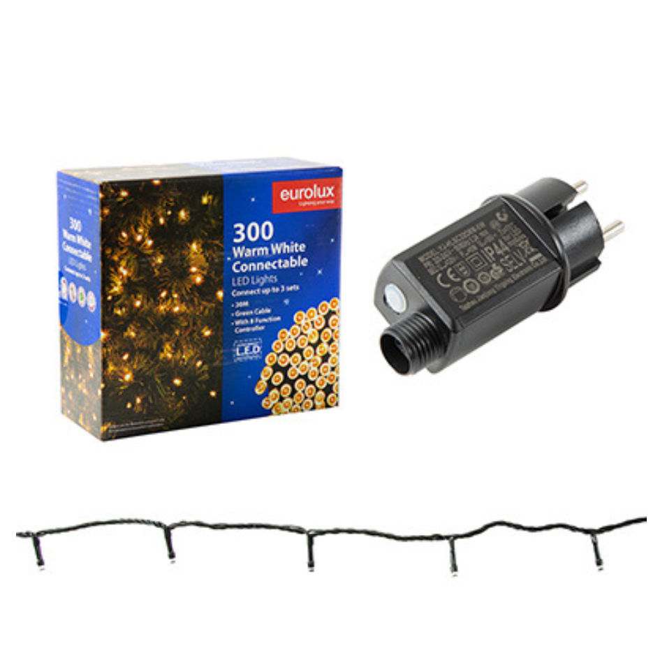 300 LED String Light 30M Connectable Warm White