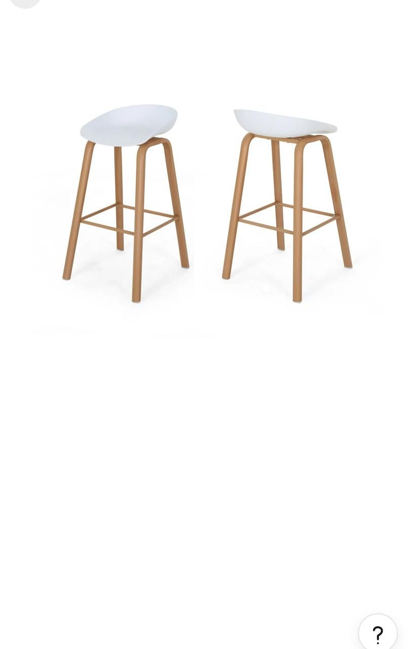 Asher bar stool set of 2 white