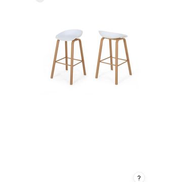 Asher bar stool set of 2 white