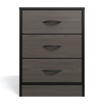 Price Cut - Foundation Three Drawer Bedside Table - Smoked Cedar