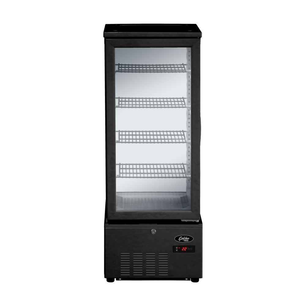 Refrigerated glass display cabinet - 92Lt, Black - GALILEO