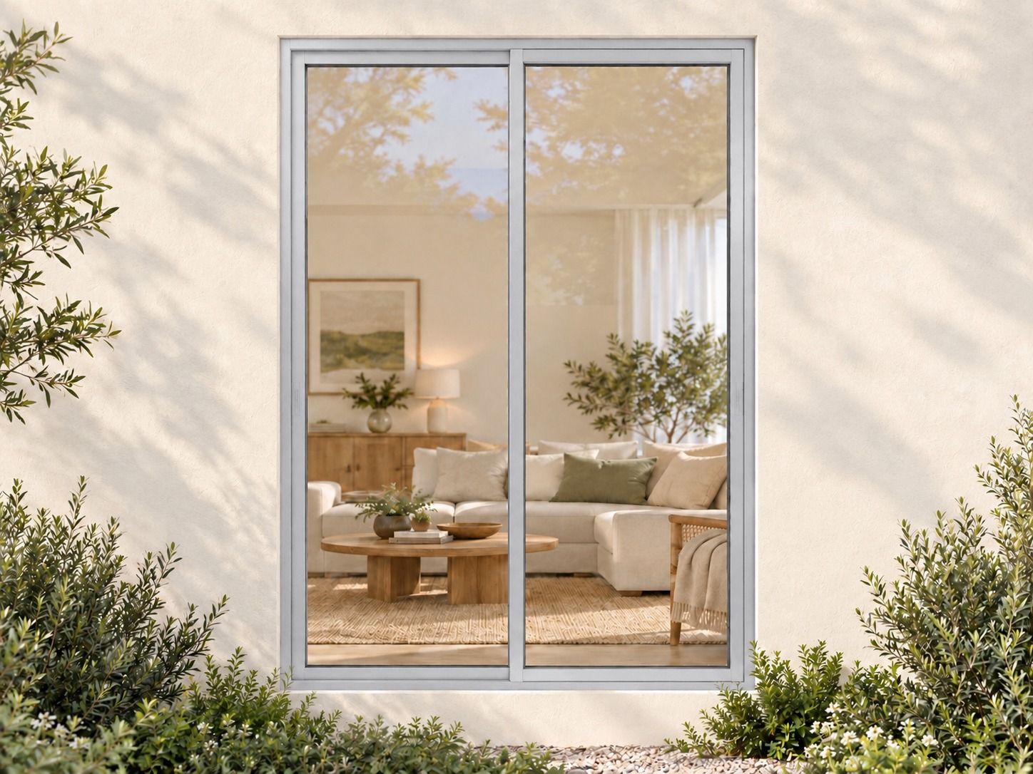 Kenzo Aluminium Sliding Window - Silver, 900 1200 mm, Two Sliding Panels