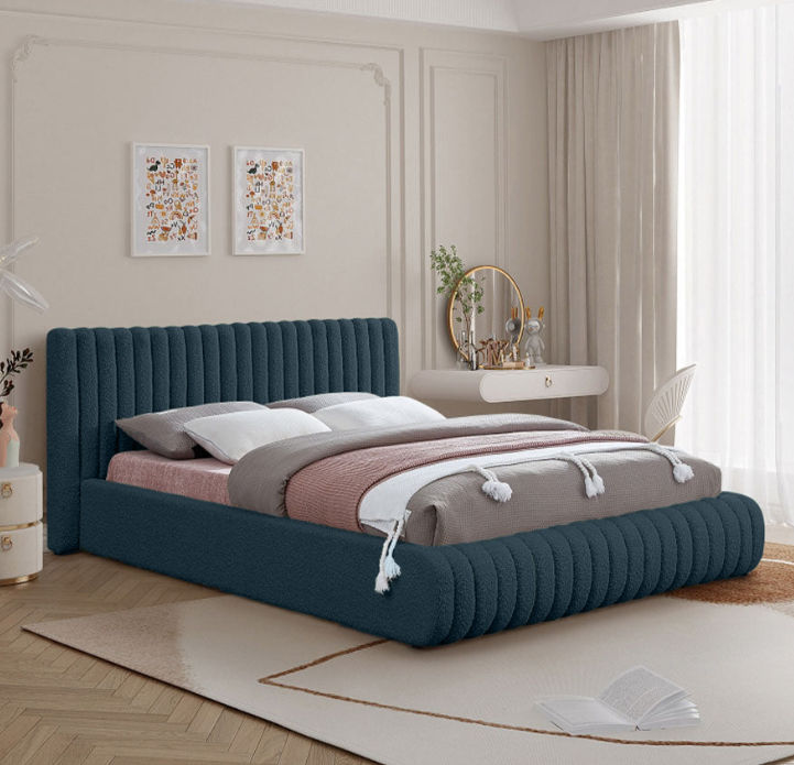Scarlette Sleigh Bed Double -Coco -Blue