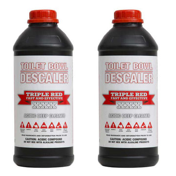 TRIPLE RED Toilet Bowl Descaler and Cleaner 1 Litre ( 2 Pack )