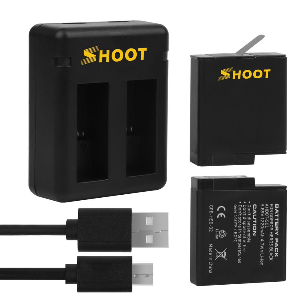 2Pcs GoPro Hero5/6/7 Batteries with Dual Slot Charger