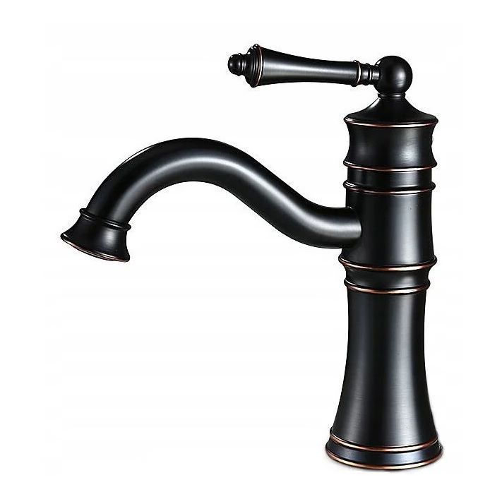 VINTAGE BASIN MIXER RETRO - BLACK BRASS - ANTIQUE