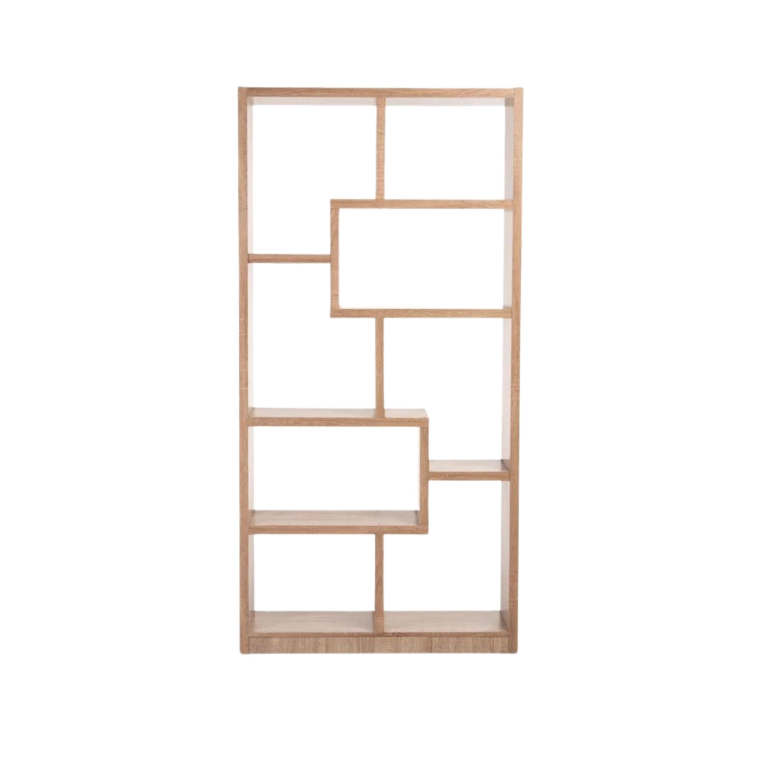 Modular Geometric Shelf for Modern Home Decor - Light Oak