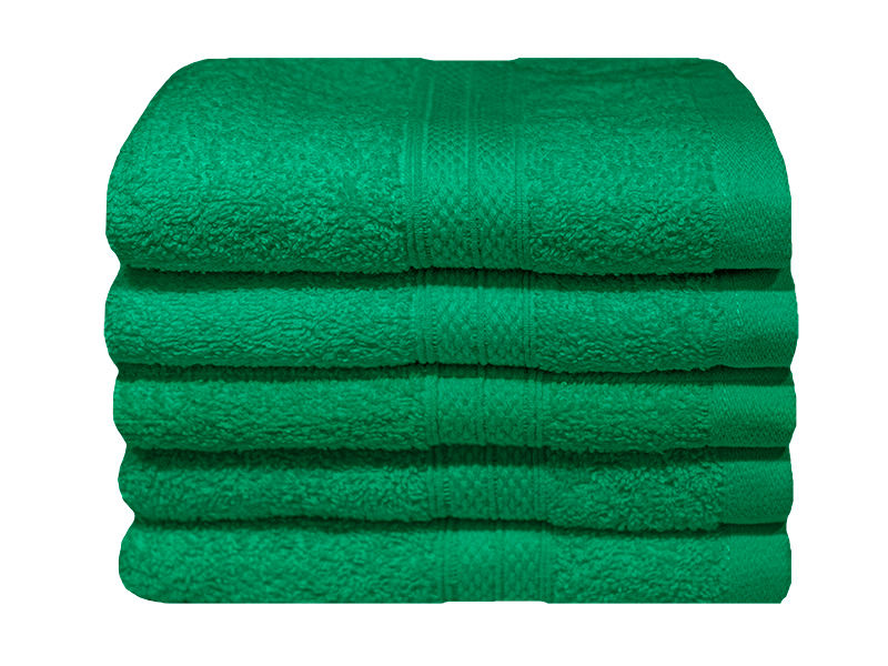 Bunty's Plush 450GSM 30x50cms Guest Towels-05 Pc Pack-Jolly Green