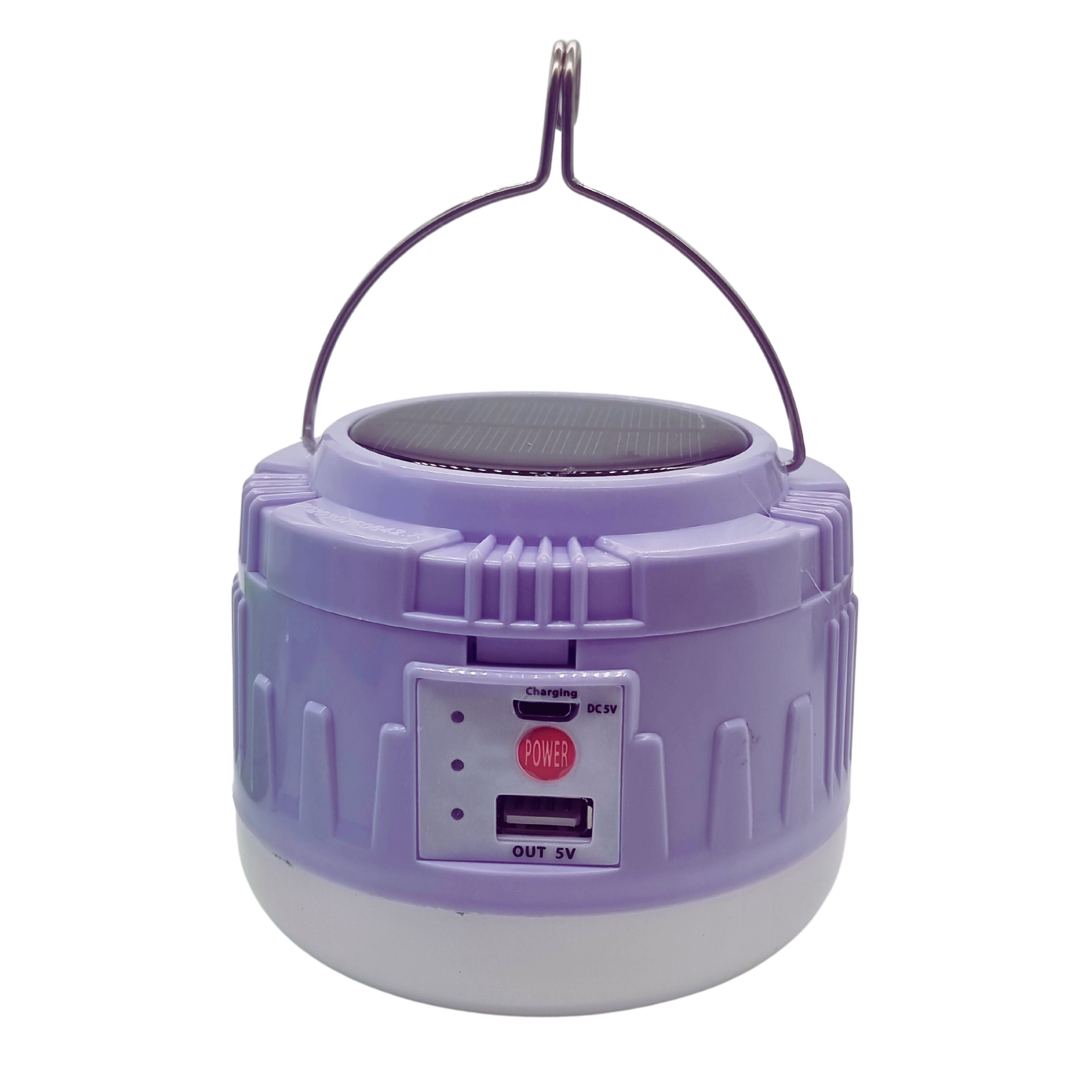 XC Solar Powered LED Portable Camping Light - Purple