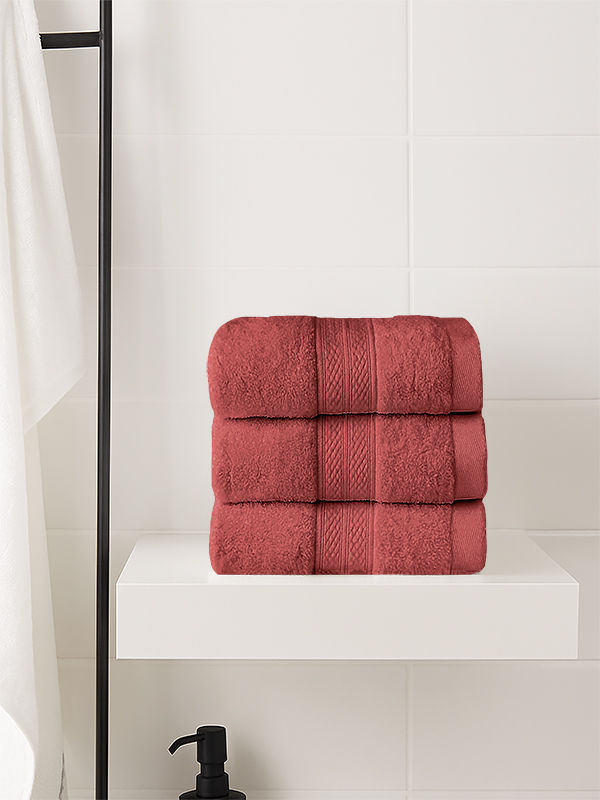 Plush Cotton Guest Towels - Desert Sand (03 Pc Pack)