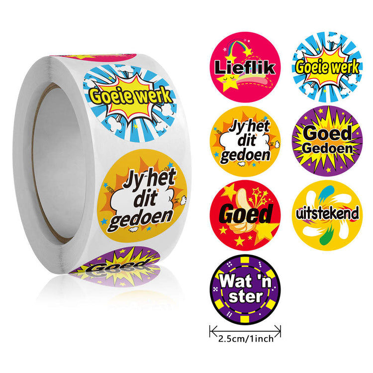 Afrikaans School teacher Stickers - Goeie Werk- 500pc