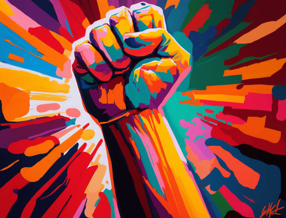 Canvas Wall Art - Empowerment An Acrylic Painting  - B1391 - [120 x 80 cm]