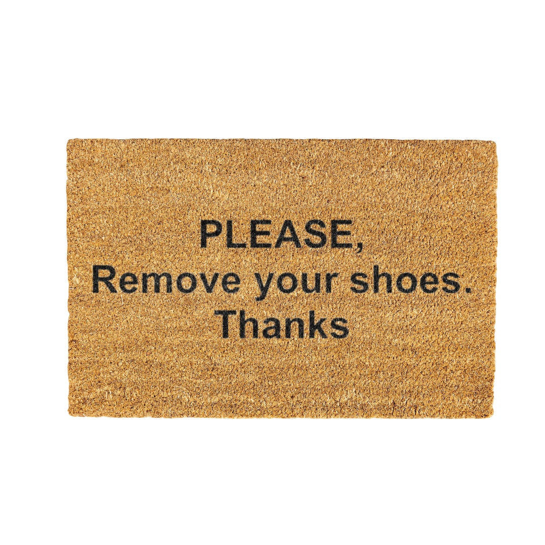Please Remove Your Shoes Coir Doormat Design 700 x 400 mm
