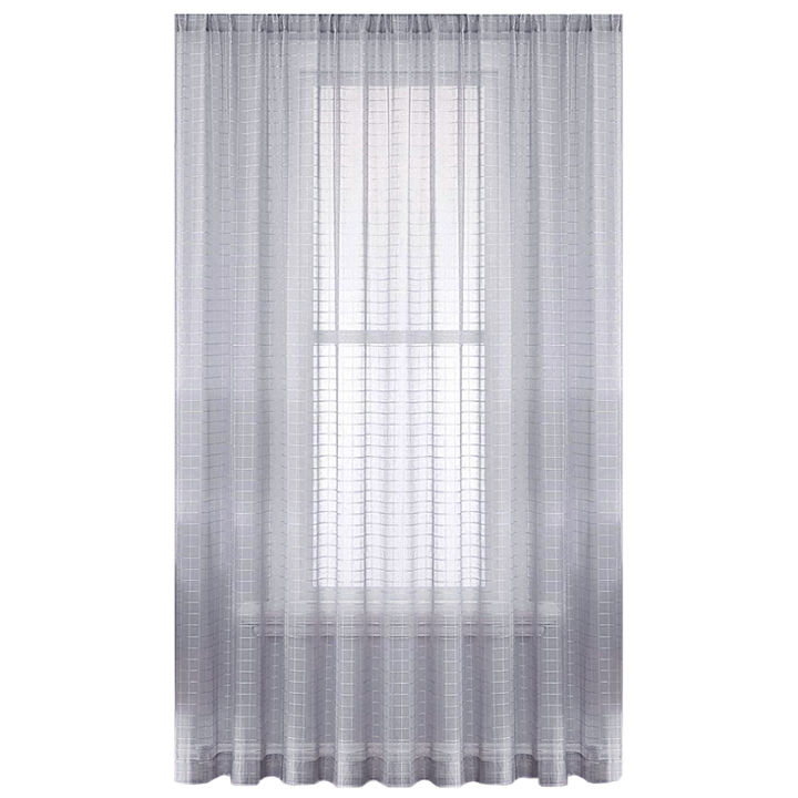 Matoc Readymade Curtain -Block Sheer -Grey -Taped -230cm W x 230cm H
