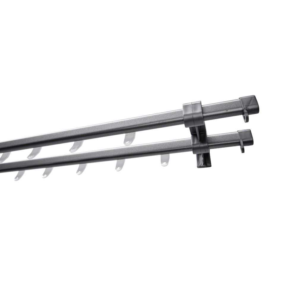 Curtain Track C steel Double Metallic Grey 3.0m