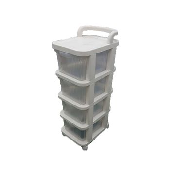 4-layer trolley with transparent drawers