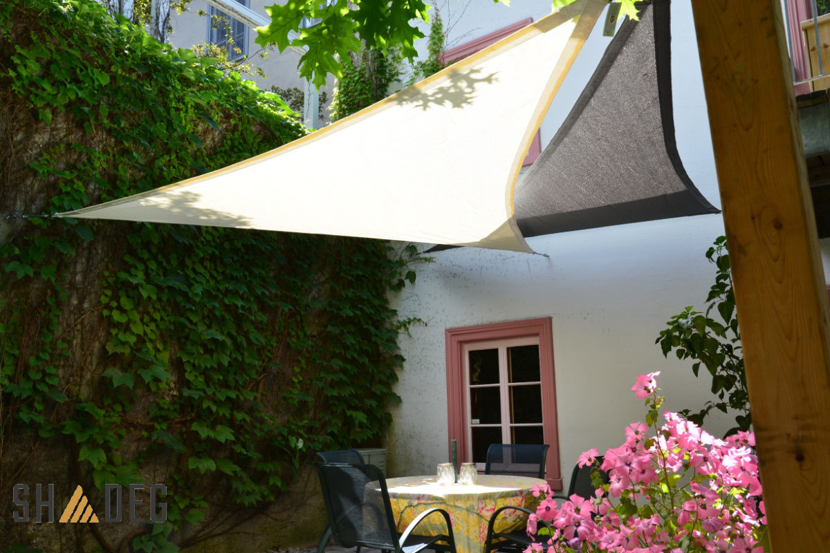 Shade Sail Beige Shadeg Ultrablock 325GSM 500cm x 400cm × 300cm triangle