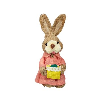 Grass Bunny Girl With Pink Dress 25Cm