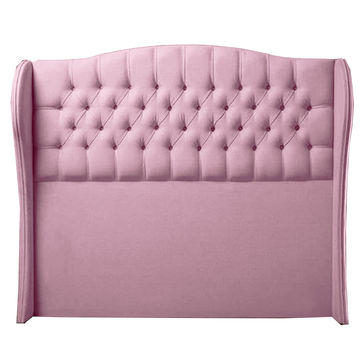 Codie Velvet Buttoned Winged Headboard Three Quarter  Pink