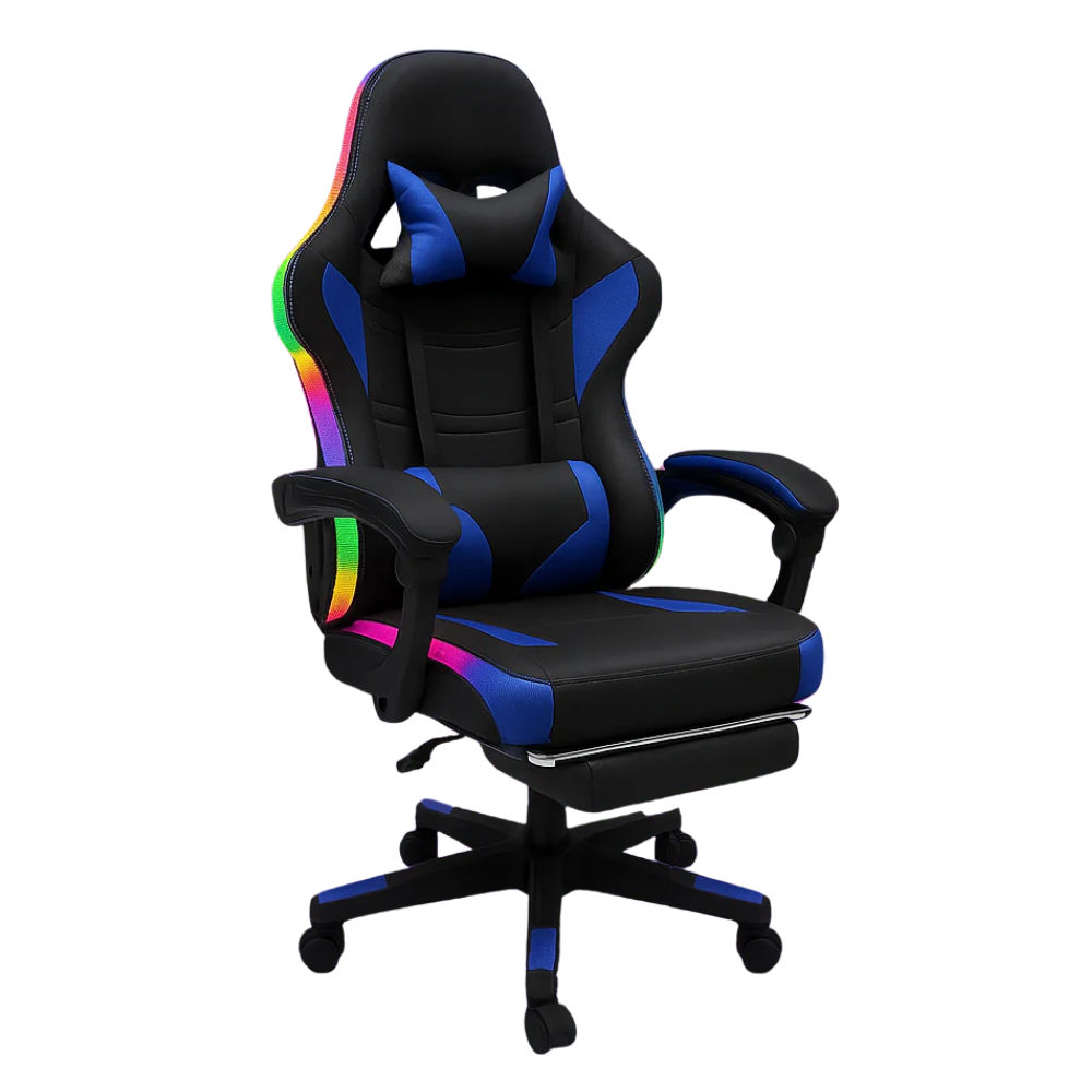 LED Lights Gaming Chair - Blue/Black