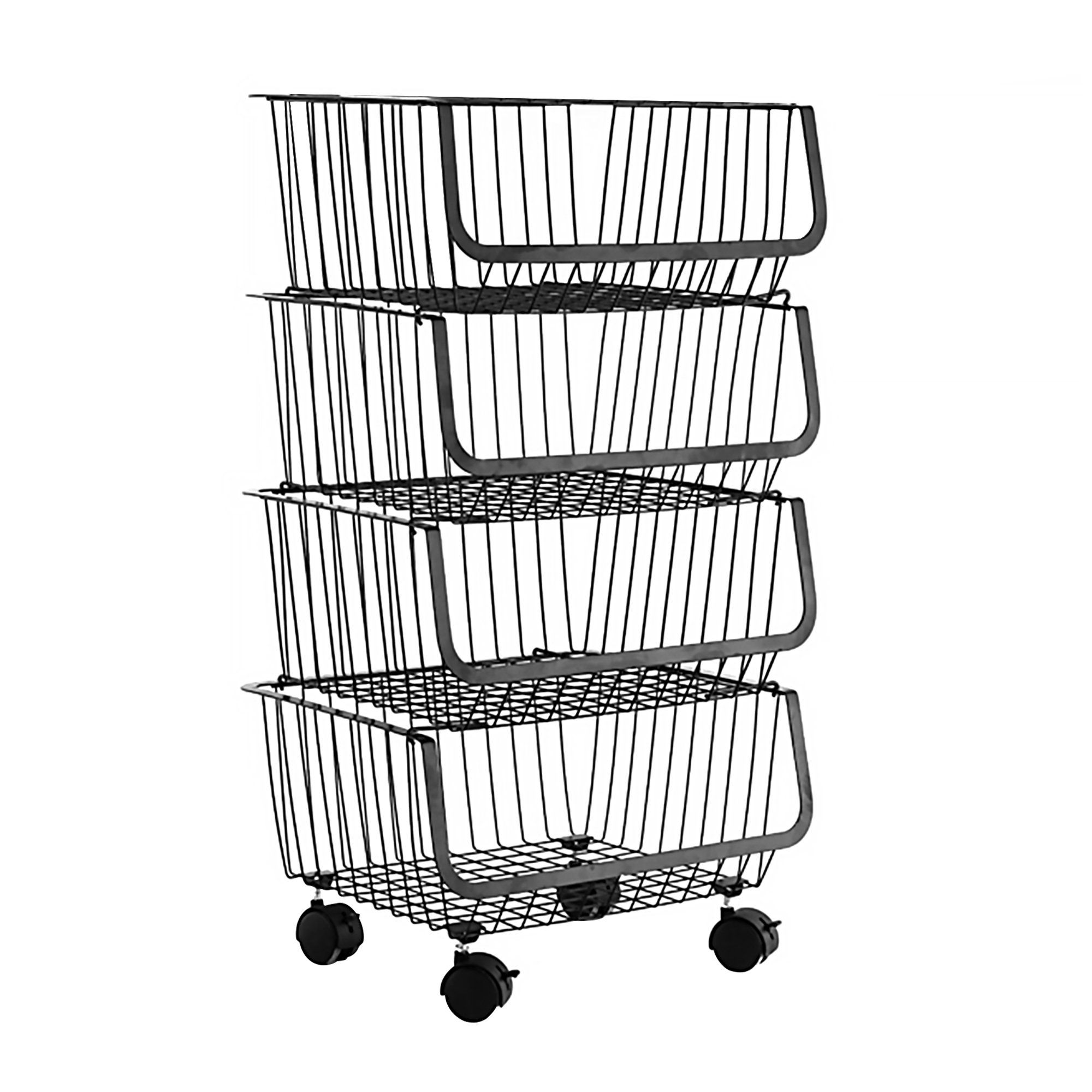 4 Tier Wire Storage Basket Unit