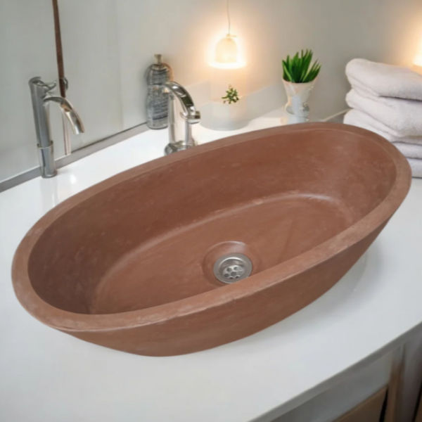 Calypso Choc Plum Bespoke Concrete Basin 56x29.5x15cm