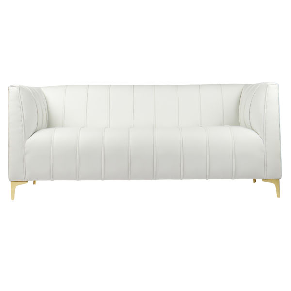 Lindiwe Three Seater White Leather Couch