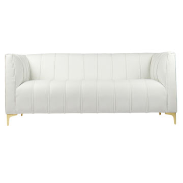 Lindiwe Three Seater White Leather Couch