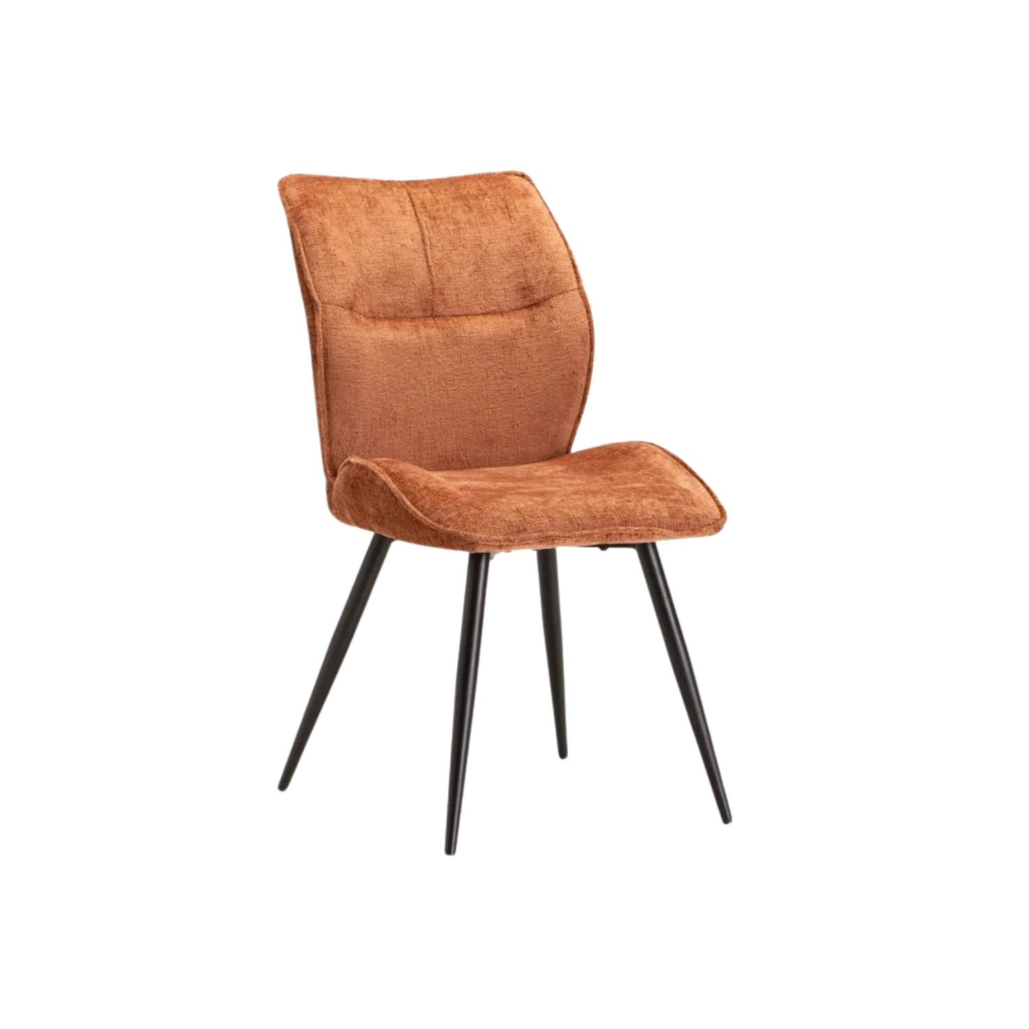 Modern Fabric Upholstered Dining Chair - Rust