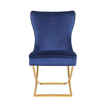 Daniela Velvet Dining Chair-Blue