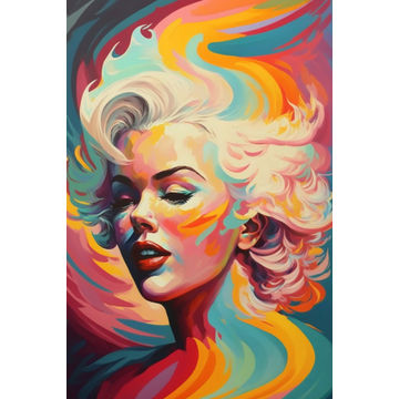 Canvas Wall Art - Marilyn Monroe Abstract Painting - B1543 - [120 x 80 cm]