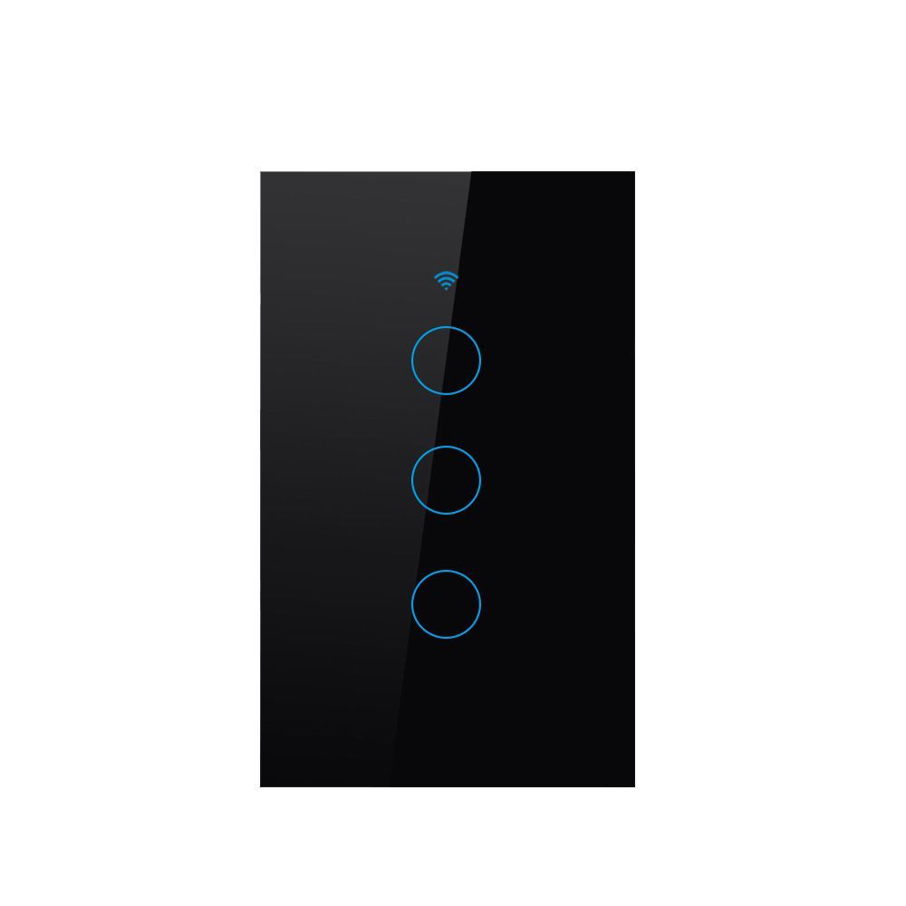 WIFI Smart Switch 3 Gang Black