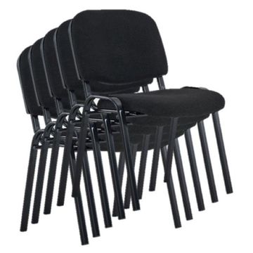 TOCC Contract Fabric Stacking Office Chairs-5 per box - Black