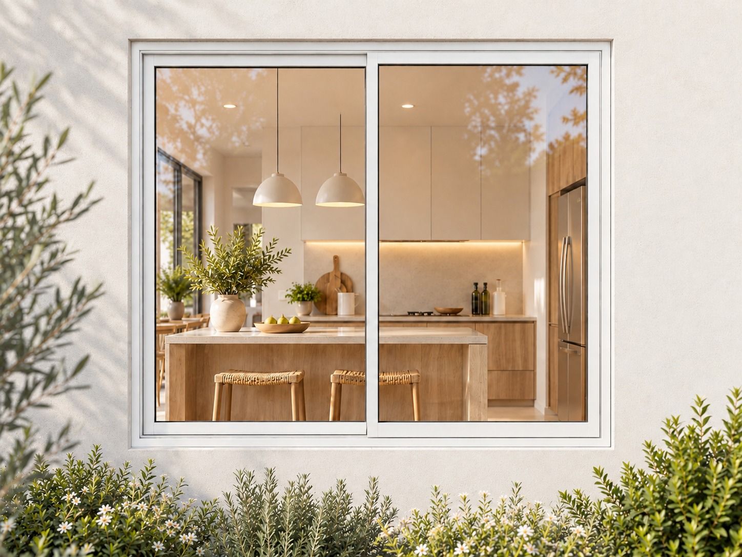 Kenzo Aluminium Sliding Window - White, 1200 1200 mm, Two Sliding Panels