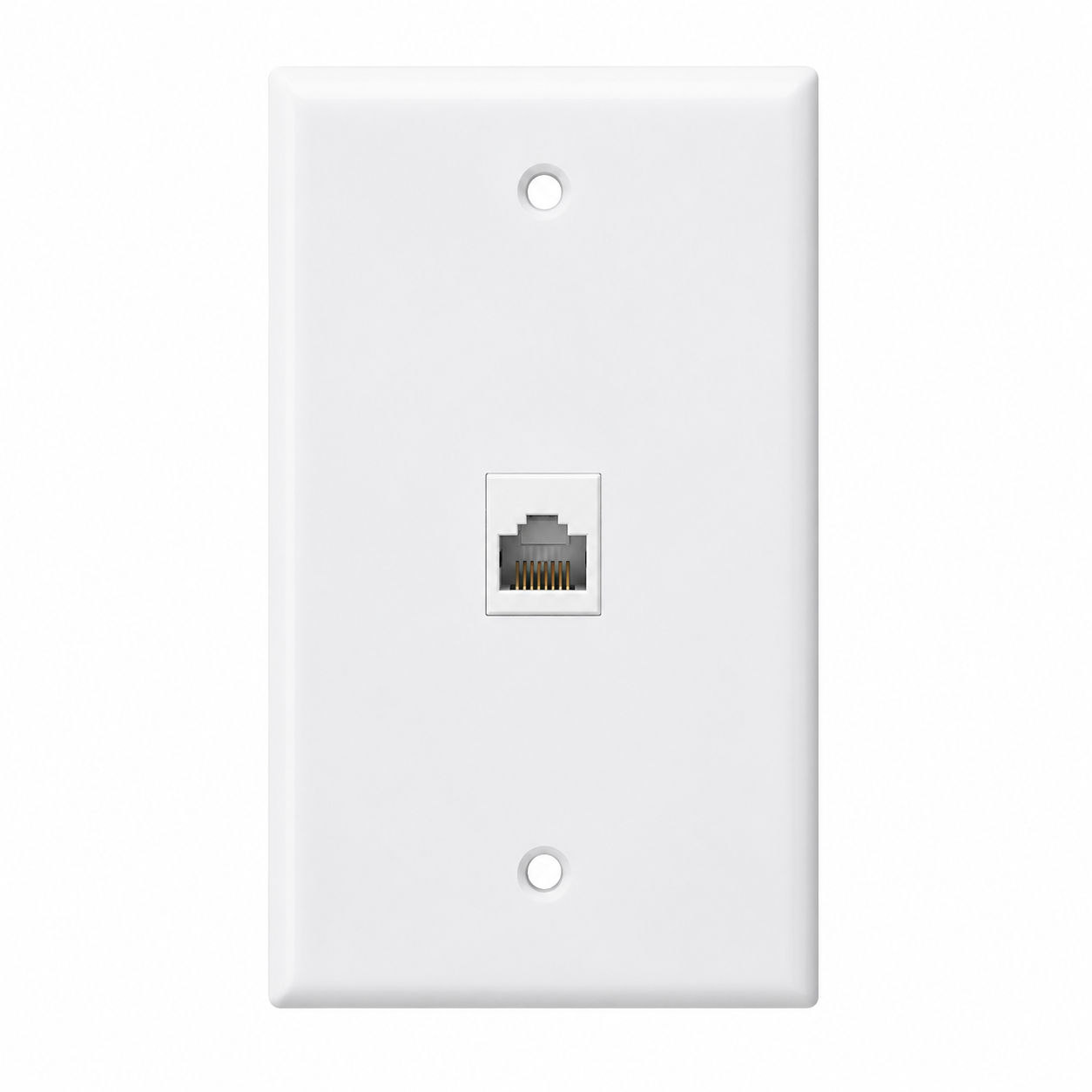 1 Port Network Wallplate Keystone with 1 x RJ4 5Insert