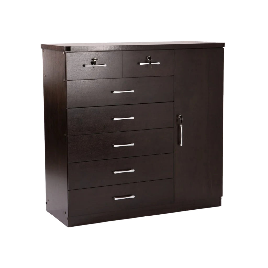 Vividitto - Haniel 7 Drawer 1 Door Chest - Wenge