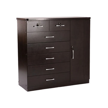 Vividitto - Haniel 7 Drawer 1 Door Chest - Wenge