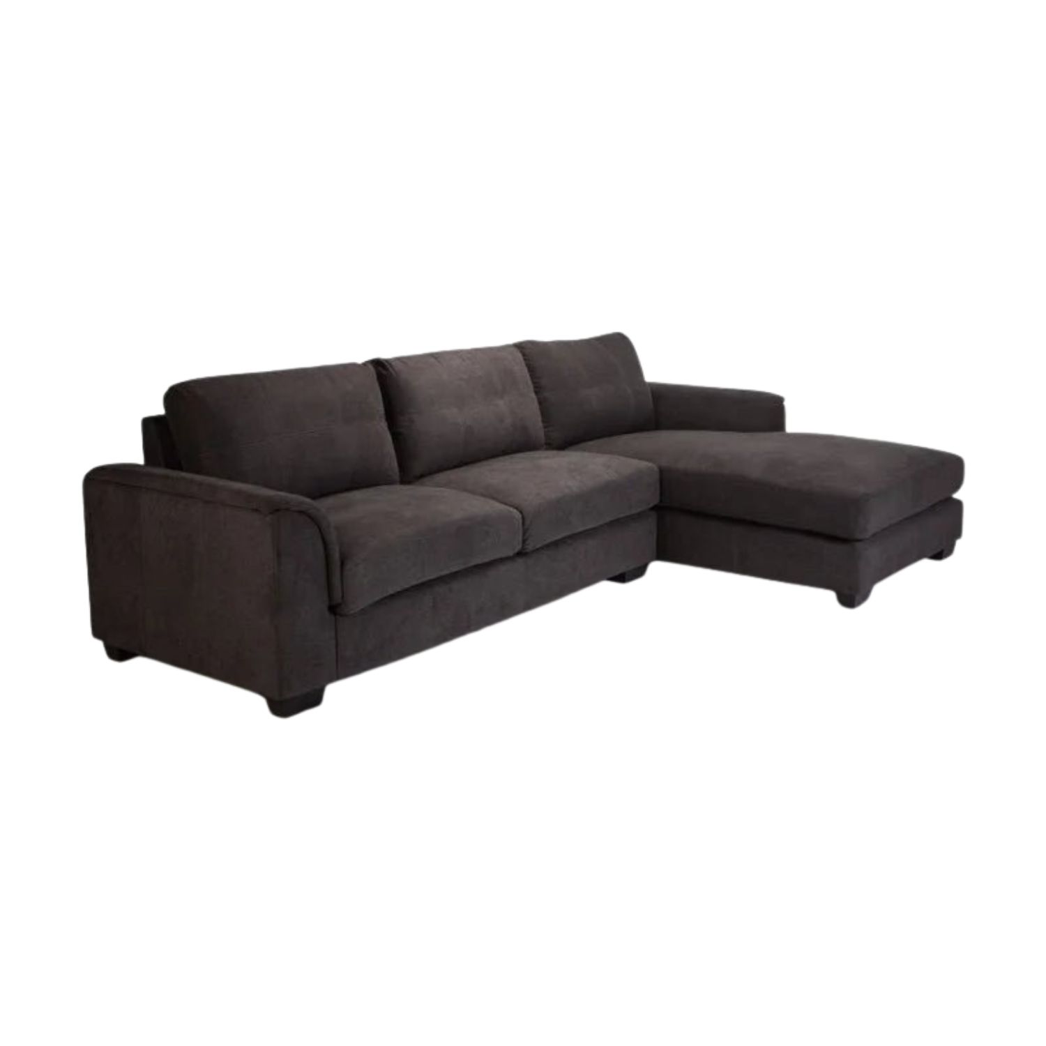 Dark Grey Right Corner Fabric Chaise Sofa for Modern Living